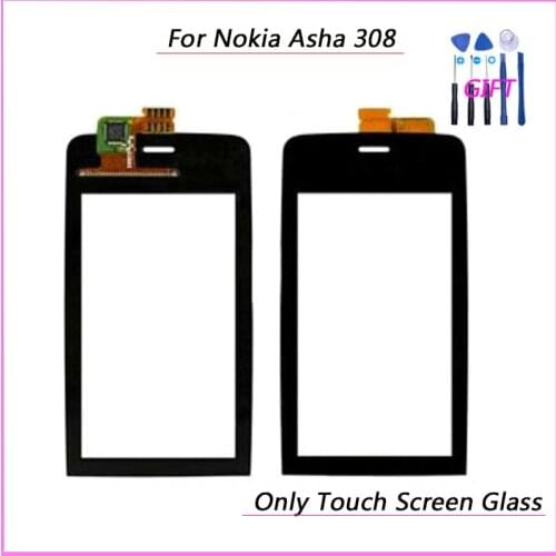 New For Nokia Asha 308 309 310 3080 3090 Touch Glass Front Glass Digitizer Panel Sensor replacement Parts (No lcd