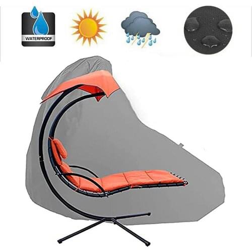 Hanging Chaise Lounge Cover Waterproof Patio Hanging Chairs Protective Case Outdoor Hanging Hammock Lounger Swing Chair Cover