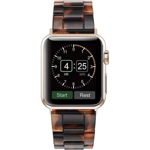 2020 New For Apple Watch Strap Stainless Steel & Resin Watch Band 44mm 42mm 40mm 38mm For iWatch 1 2 3 4 5 6 SE Retro Belt