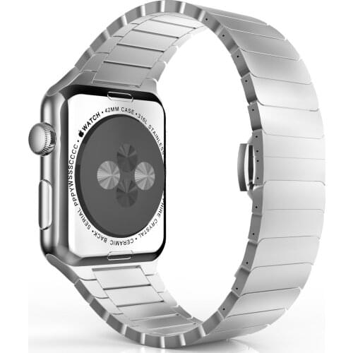 Luxury Stainless Steel Butterfly Band for Apple Watch Band 38mm 40mm 42mm 44mm Gold Strap for Iwatch Band 2 3 4 5 Series Strap