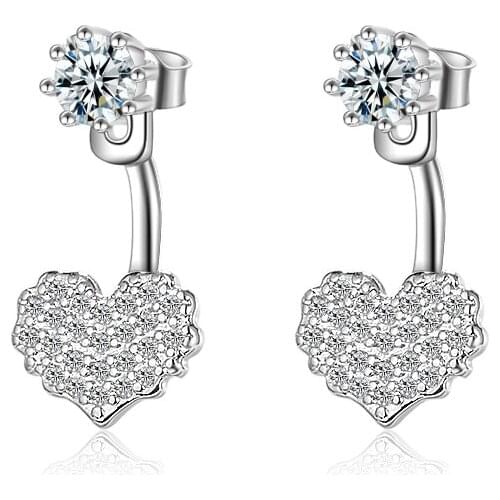 925 Sterling Silver flower shape Diamond earrings For Women Wedding Engagement Bridal Jewelry Elegant earring Fashion Accessorie