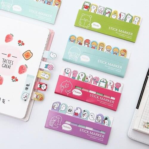 Cute Stationery Cartoon Cute Things Sticky Post Row Sitting Notes Book Learning Office Stationery Message Strips Stickers