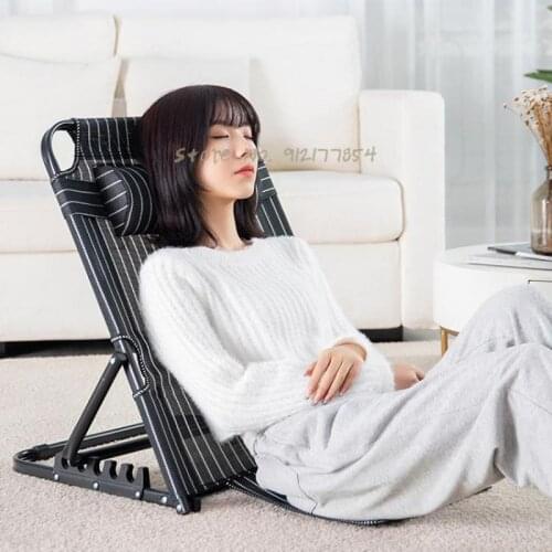 Bed back chair College dormitory bedroom lazy sofa paralyzed elderly legless chair folding arm