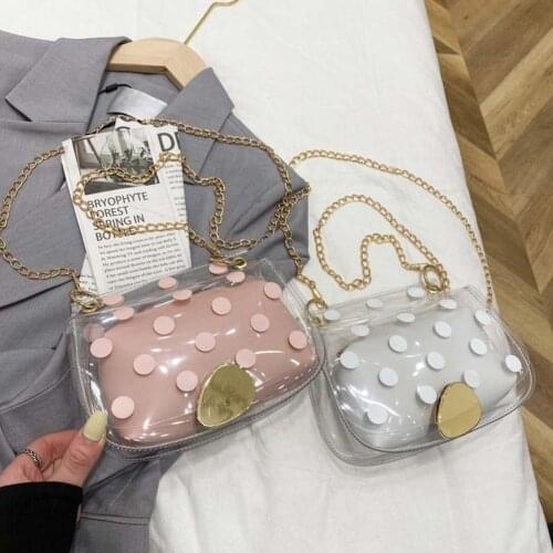 Fashion Women Composite Bags Transparent Dot Printing Shoulder Messenger Bag Retro PU Leather Ladies Small Crossbody Handbags