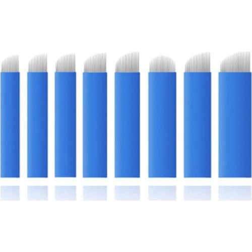 100 PCS 0.2mm Tattoo Needles Agulhas Tebori Microblading Curved Blades For Permanent Make Up Manual Eyebrow Pen