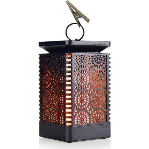 Solar outdoor hanging light flame effect waterproof decorative LED lawn light garden terrace deck street light