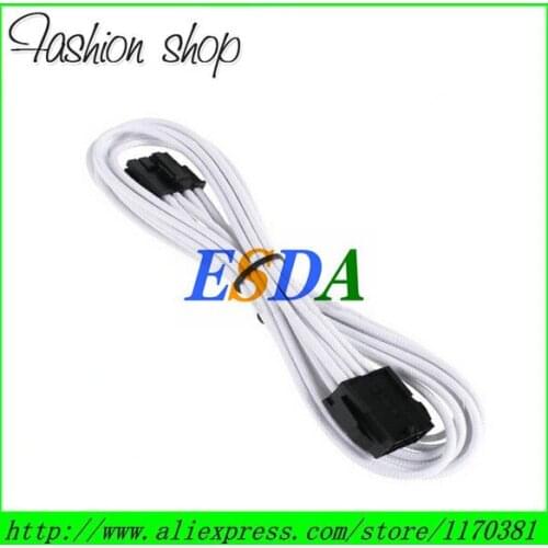 High quality 12" White 8Pin PCI-E GPU PSU Male to Female Power Extension Cable