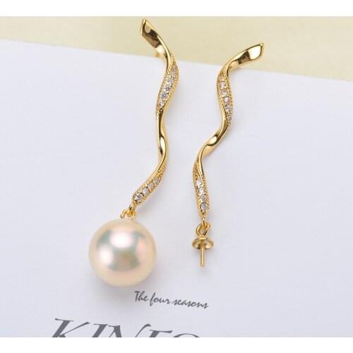 Twist Design Pearl Earrings Findings Women DIY Pearl Earrings Jewelry Making