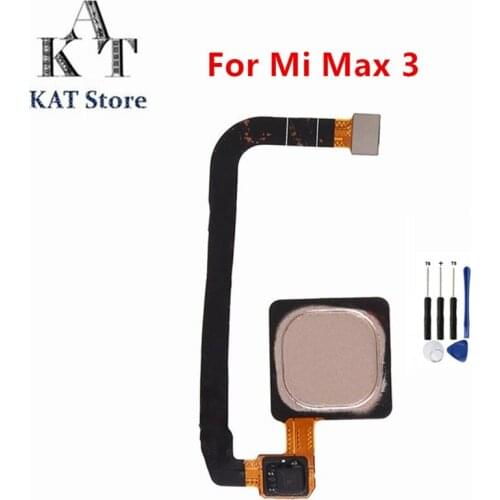 1PCS Fingerprint Scanner Touch Sensor ID For Xiaomi Max 3 Max3 Home Button Return Keypad Flex Cable Replacement Parts