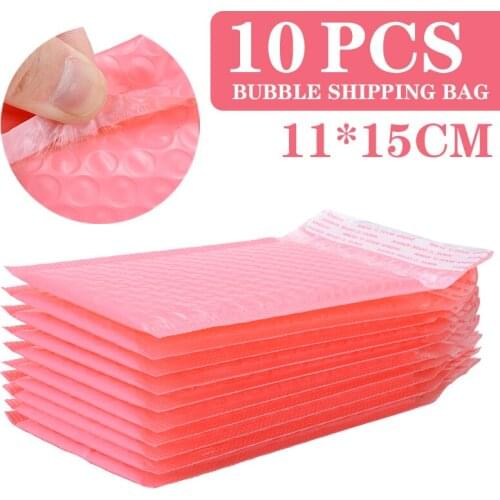 10pcs Pink Plastic Bubble Mailer Padded Envelope Shipping Packaging Bag For Gift Packaging Mailing Envelopes