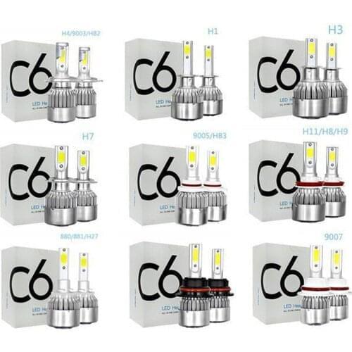 100Pcs/Lot 50Pair H1 H3 Headlight Bulbs H7 LED Car Lights H4 LED 880 H11 HB3 9005 HB4 9006 H13 6000K 72W 8000LM Auto Headlamps
