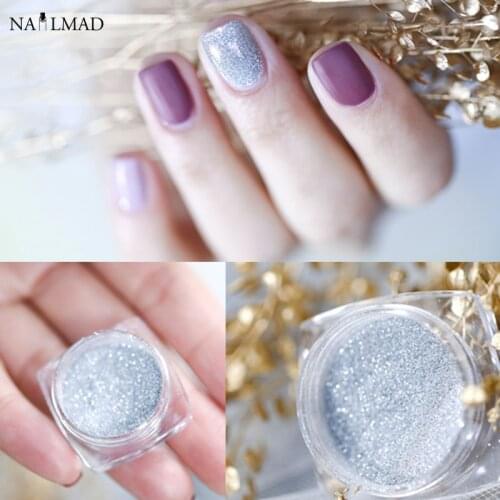 1Box Holographic Nail Art Ultrafine Powder Dust Pigment White AB Ultra fine Glitter Nail Glitters