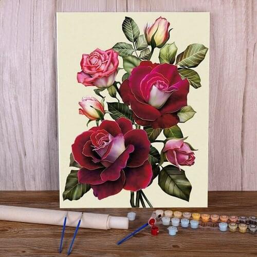 Flower DIY Painting By Numbers Kit Acrylic Paints 40*50 Oil Painting Decorative Paintings Crafts For Adults Wall Handicraft
