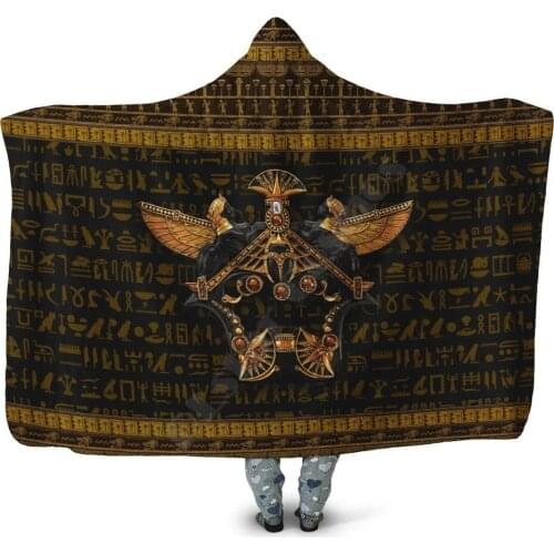 Ancient Egypt Scarab Beetle Golden 3D All Over Printed Wearable Blanket Adults For Kids Various Hooded Blanket Fleece blanket
