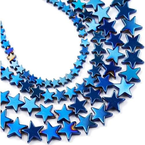 Blue Star Hematite Natural Stone 4/6/8/10mm Spacers Loose Beads For Jewelry Making Diy Bracelets Necklace Accessories Findings