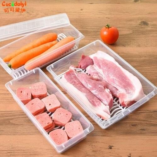 Fridge Food Fruit Storage Box Plastic Transparent Meat Vegetable Storing Bin Nov