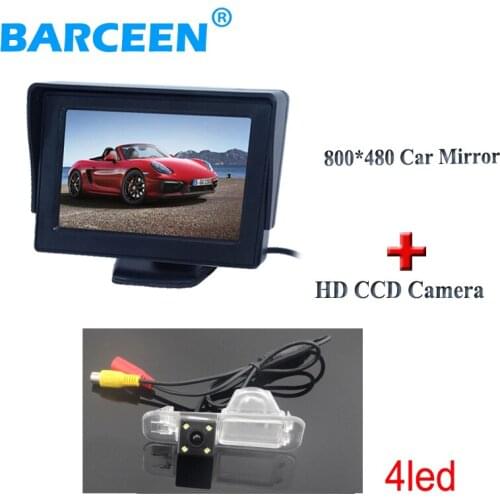 Use for Kia K2 RIO Sedan4.3" ca rear view display monitor plastic shell material In-Dash placement+car parking camera 4 led