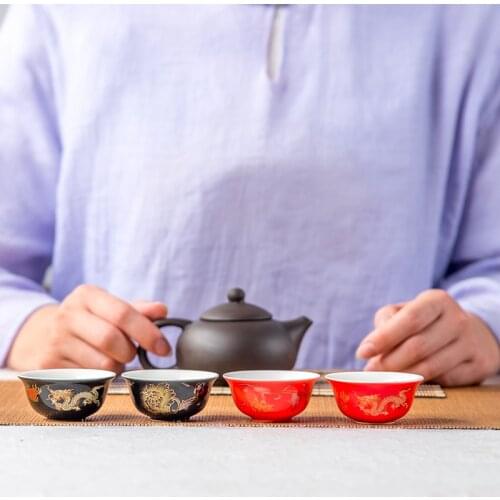 Chinese Ceramic Teacup Handmade Tea Set Small Porcelain Tea Bowl Tea cup Tea Accessories Drinkware Personal Teacups Teaware Set