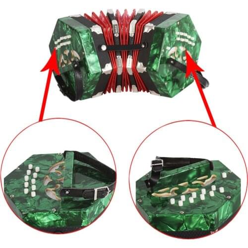 Concertina Accordion 20 Button 40 Reed Musical Instrument with Carrying Bag ASD88
