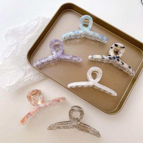 Korea ins wind acetate catch clip hair accessories geometric ribbon hairpin medium fresh color plate hair shark clip