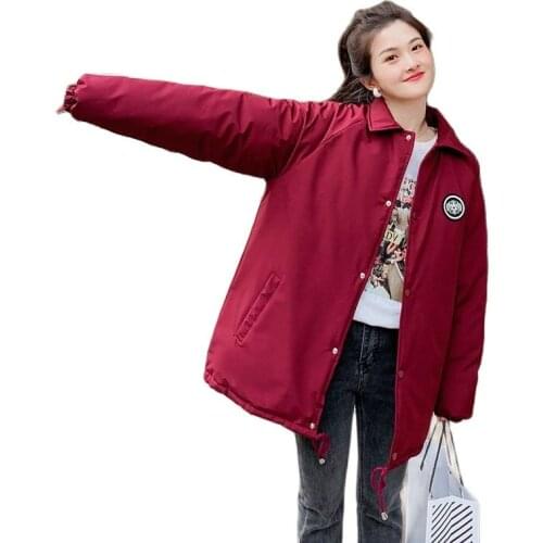 Women Winter Short Turn Down Collar Windproof Bubble Coat Puffer Jacket Cotton Padded Parkas Warm Outwear Overcoat