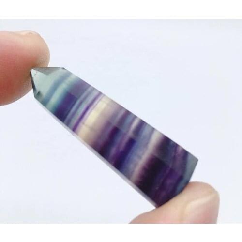 MOKAGY Natural Rainbow Fluorite Quartz Wand Point 40mm-50mm Crystal Healing Decorations