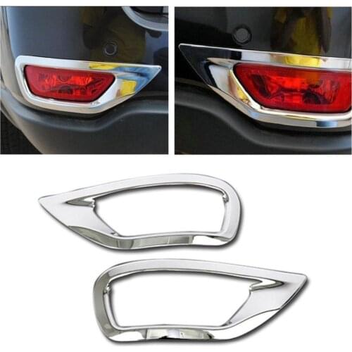 BBQ@FUKA ABS Chrome Car Rear Fog Light Lamp Cover Trim frame for Jeep Grand Cherokee 2011-2016