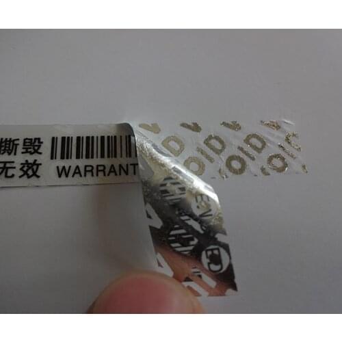 No MOQ ! warranty void sticker label , leaving word"VOID" after peeling off