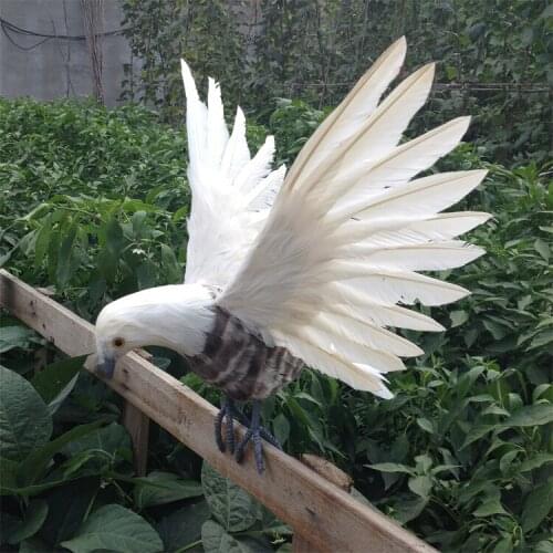 New creative simulation white wings eagle model foam&furs gray body eagle gift about 90x46cm 1666