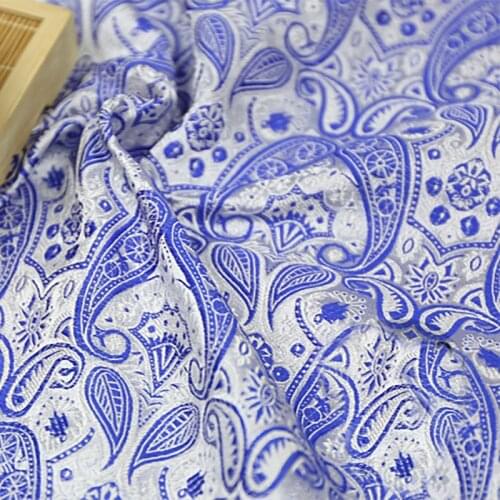 New fashion blue jacquard fabric african satin silk fabric for patchwork,wedding dress,upholstery sofa scrapbooking by meter