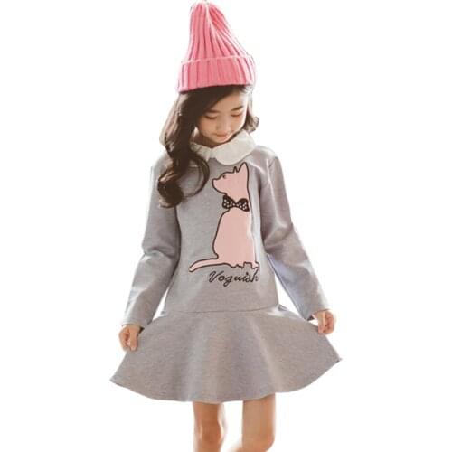 Teenage Girl Dress Dog Pattern Kids Party Dresses For Girls Patchwork Dress Kids Spring Autumn Girl Costume