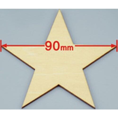 50pcs/lot Blank unfinished wooden pentagram crafts supplies laser cut rustic wood wedding rings ornaments 90mm 171159
