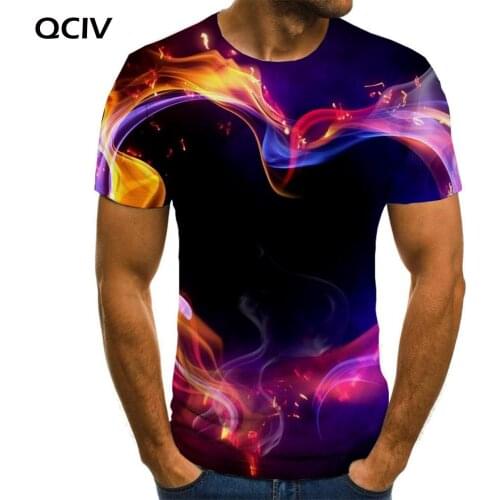 QCIV Flame T shirt Men Love Funny T shirts Romantic Tshirts Casual Couples Tshirt Printed Short Sleeve Punk Rock Casual Tops