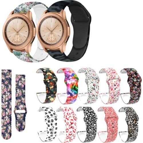 Camo Soft Silicone Watch Band Strap for Samsung Galaxy Watch 42mm for Samsung Watch3 41mm /Active 2 Replacement strap 20mm