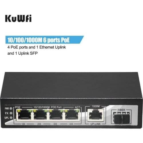 KuWFi POE Gigabit Network Switch 1000Mbps Port 10 POE Port et switch Ethernet Switch for IP camera/Wireless AP/POE camera