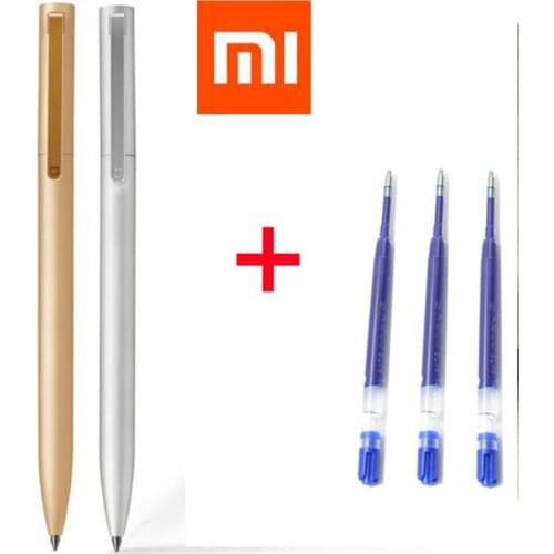 Xiaomi Gold Sliver Mijia 28g Metal Sign Pen MI Pen 0.5mm Original xiaomi Signing Pen , with Refill Ink Blue Red Black