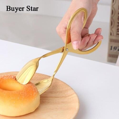 Stainless Steel Food Tongs Kitchen Utensils Buffet Cooking Tool Anti Heat Bread Clip Pastry Clamp Barbecue Kitchen Tongs Steel