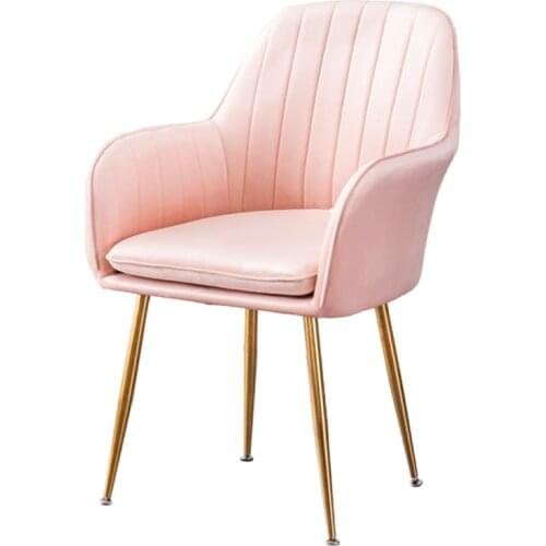 Nordic Soft Chair Velver Leather Make-up Chair Simple Dressing Chair Dresser Chair Dining Chair Restaurant Stool with Pillows