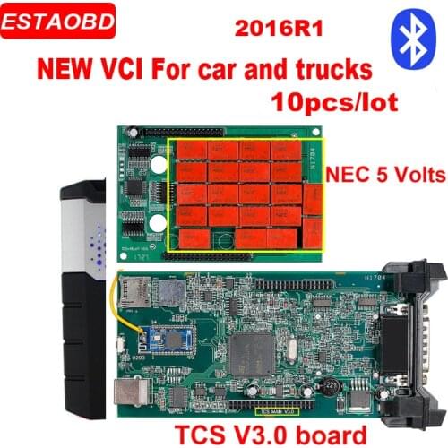 30PCS/Lot CDP tcs cdp pro V3.0 Double Green board Bluetooth 2015.R3 keygen OBDII scanner OBD 2 cars trucks scan diagnostic tool
