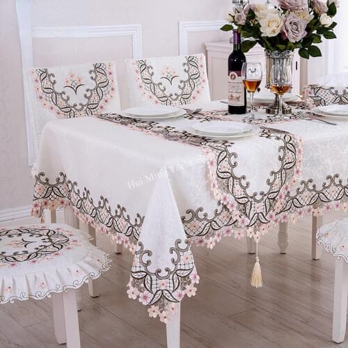 European pastoral Embroidered Tea table cloth tablecloth fabric fresh ladies minimalist table linen cushion chair cover