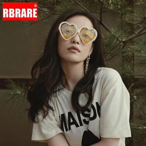RBRARE Heart Sunglasses Women 2021 High Quality Oversized Sunglasses Women Luxury Retro Sun Glasses For Women Gafas De Sol Mujer
