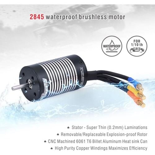 Surpass Hobby motor 2845 Waterproof Brushless Motor 2600 2800 3100KV 3800KV 4370KV 5000KV Motor for Traxxas HSP 1/12 RC RTR Car