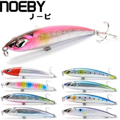 NOEBY 115mm/60.5g Sinking Pencil New Laser-Surface Fishing Lure Steel-Wire-Joint Body 3x-Strength Hook For Tuna GT Big Fish