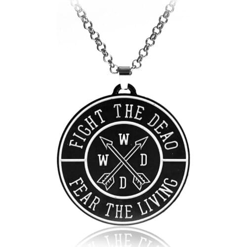 The Popular Fasion Jewelry TV Drama The Walking Dead Bow And Arrow Enamel Metal Necklaces For Men Women Fans Accessories Gift