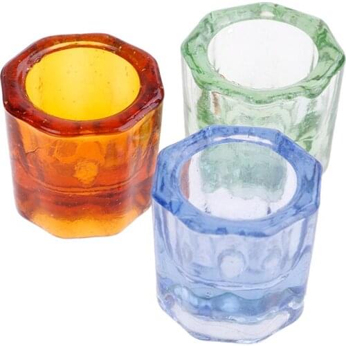 1PC Crystal Glass Dappen Dish Lid Bowl Cup Holder Manicure Equipment Nail Tool For Nail Art Acrylic Powder Liquid Glass Cup