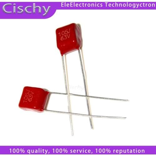 10PCS 63V105J 1UF Pitch 5MM 63V 105 1000nf CBB Polypropylene film capacitor