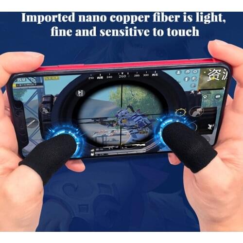 10pcs Non-slip Screen Controller Sweat-proof Game Sleeve Screen Toutch Gaming Glove Type C Black White Edge