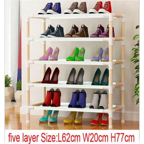 10pcs five layer wooden shoe rack 62cm x 20cm x 77cm