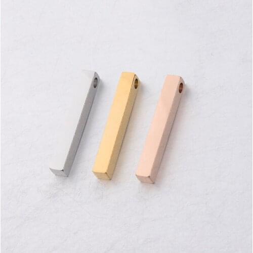 30pc 4*28mm Gold Color Stainless Steel Material Mirror polish Rectangle Bar Charm for Fashion Jewelry Making DIY Handmade Craft