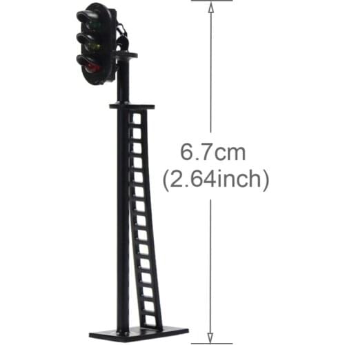 5PCS Model Railway 1:87 3-Light Block Signals G/Y/R HO Scale 6.5cm 12V Led lights JTD04 model buliding kit new